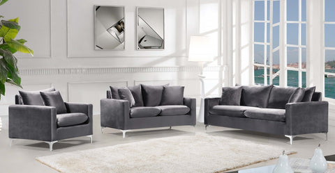 Noah Velvet Living Room Collection in 4 Color Options