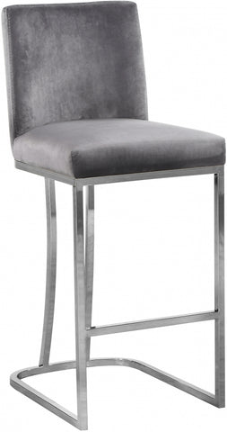 Aida Velvet Counter Height Stool in Black, Navy or Grey