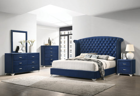 Melanie Blue Velvet Bedroom Collection