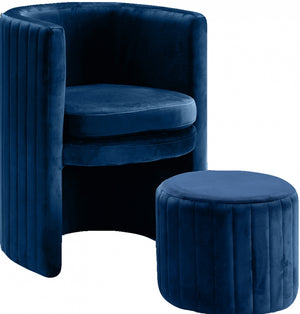 Sienna Velvet Accent Chair and Ottoman in 6 Color Options