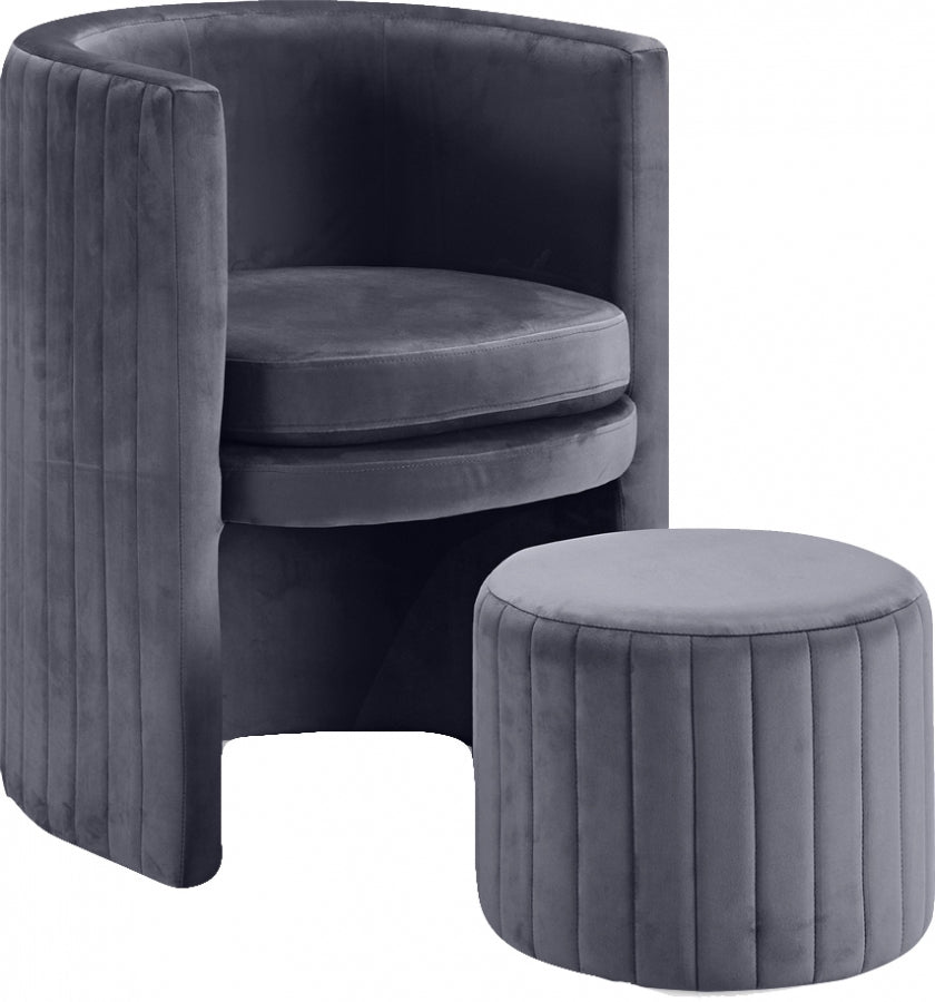 Sienna Velvet Accent Chair and Ottoman in 6 Color Options