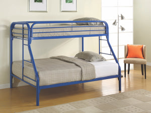 Jacob Twin over Full Metal Bunk Bed in Silver, White, Blue or Black