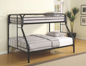 Jacob Twin over Full Metal Bunk Bed in Silver, White, Blue or Black