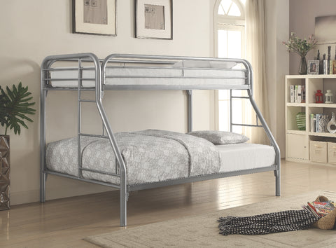 Jacob Twin over Full Metal Bunk Bed in Silver, White, Blue or Black