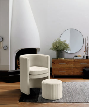 Sienna Velvet Accent Chair and Ottoman in 6 Color Options