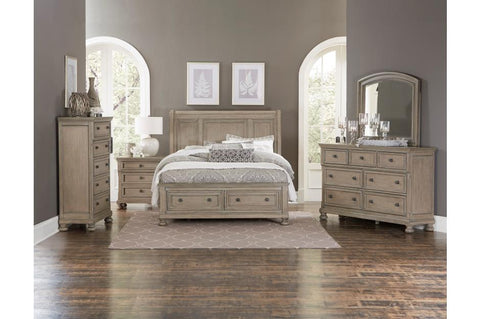 Beth Sleigh Platform Bedroom Collection with Storage Footboard