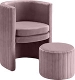 Sienna Velvet Accent Chair and Ottoman in 6 Color Options