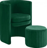 Sienna Velvet Accent Chair and Ottoman in 6 Color Options