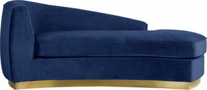 Julia Velvet Chaise Lounge with Gold Base