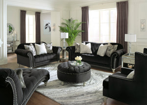 Harriet Black Fabric Living Room Collection