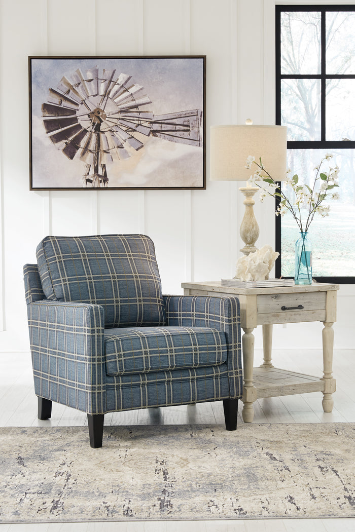 Tracy Blue Fabric Accent Chair
