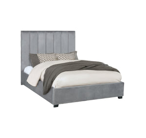 Ariel Grey Channel Tufted Bed