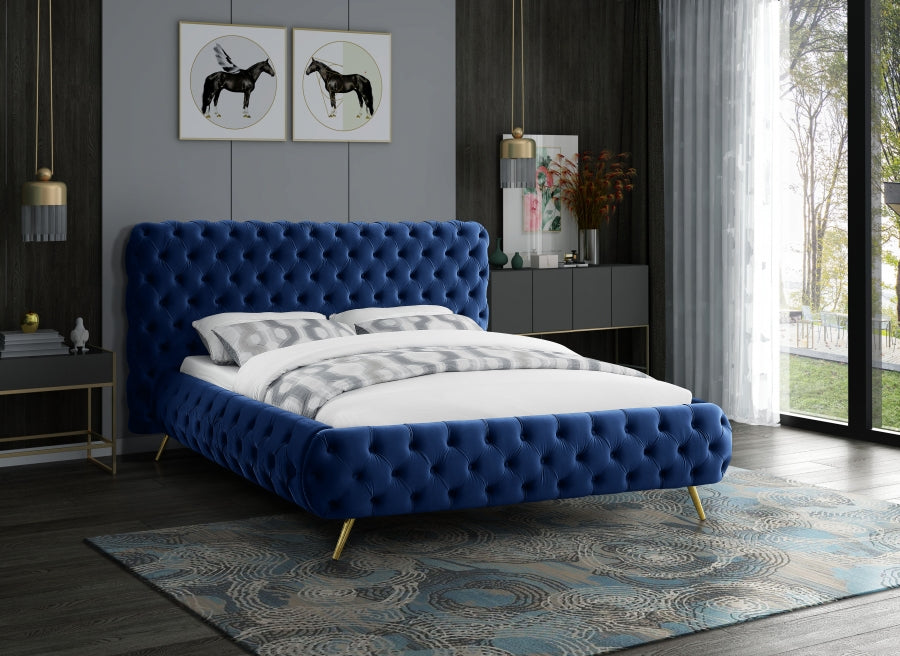 Langston Velvet Tufted Platform Bed in 4 Color Options