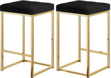 Nick Velvet Stool with Gold Frame in 5 Color Options