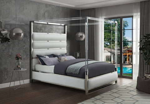 Contemporary Acrylic Canopy Bed in 3 Color Options