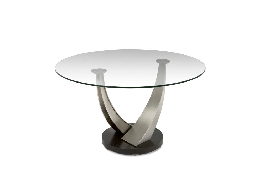 Tangent 54" Round Glass Dining Table