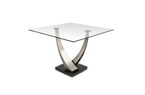 Tangent 60" Square Glass Dining Table