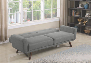 Mid Century Grey Fabric Tufted Convertible Sofa