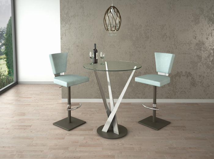Crystal Contemporary Glass Pub Table