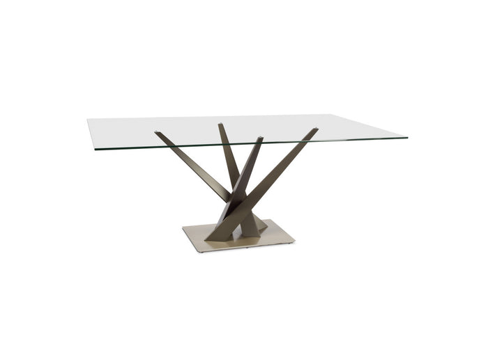 Crystal Rectangular Glass Dining Table in 2 Sizes