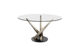 Crystal Round Glass Dining Table in 3 Glass Top Sizes