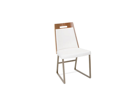 Tyler Contemporary Dining Chair with Walnut Veneer Back