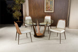 Coco Curve Walnut Back with Tapered Steel Legs Dining Chair