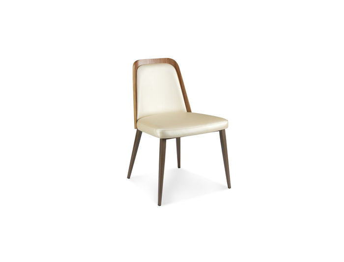 Coco Curve Walnut Back with Tapered Steel Legs Dining Chair