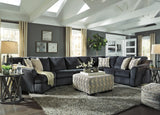 Manor Slate Fabric Sectional with Cuddler