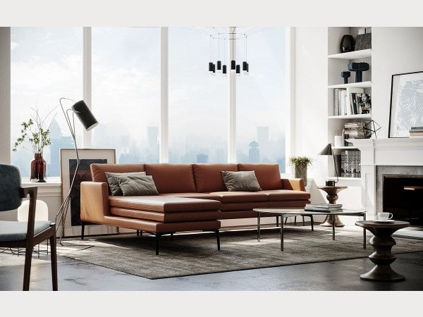 Rica Tan Leather Sectional