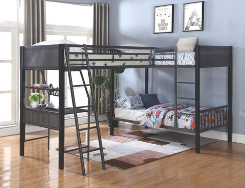 Meryl Metal Loft Bunk Bed in Twin/Twin or Twin/Full