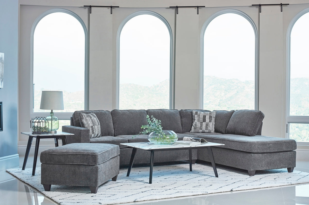 Cordelia Dark Grey Chenille Fabric Sectional