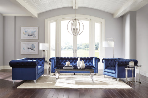 Becker Blue Velvet Living Room Collection