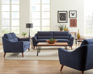 Gaines Navy Fabric Living Room Collection
