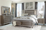 Jasmina Storage Bedroom Collection with LED Lighting in White or Grey