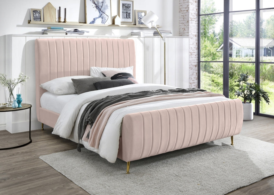 Zelda Velvet Platform Bed in 4 Color Options