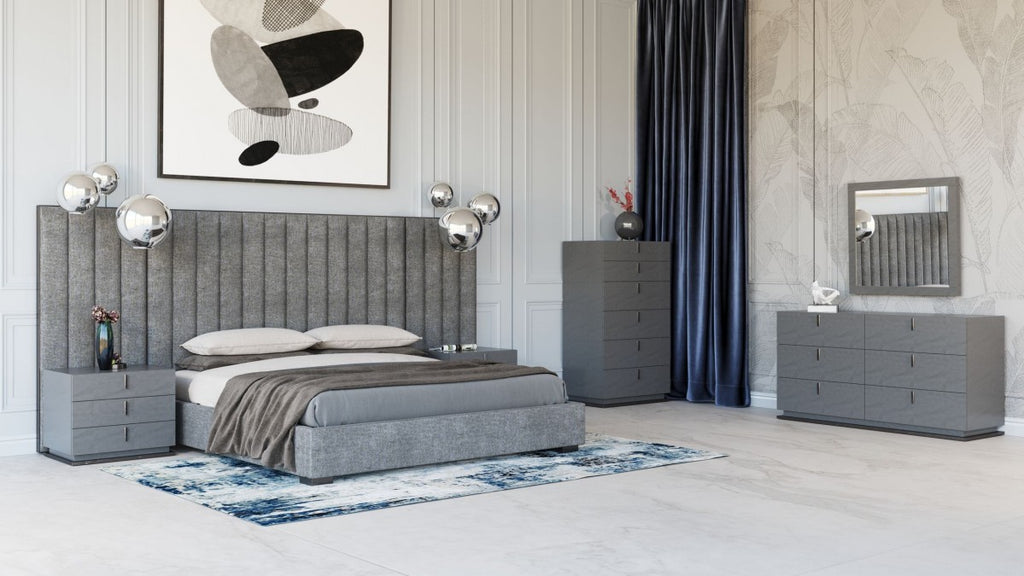 Bucky Grey Upholstered Bedroom Collection