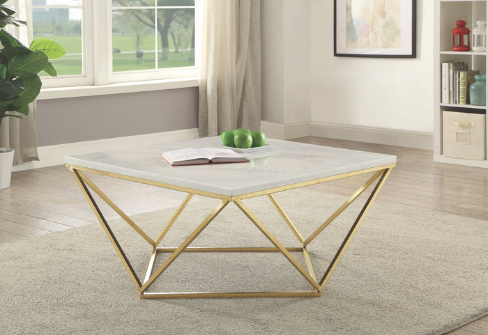 Square Faux Marble Occasional Table Collection