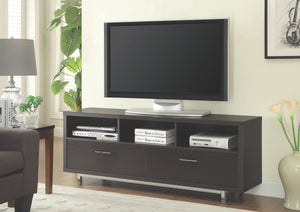 Contemporary 60" TV Stand in Cappuccino or White