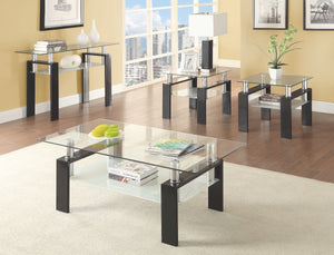 Floating Glass Top Occasional Table Collection in 2 Color Options