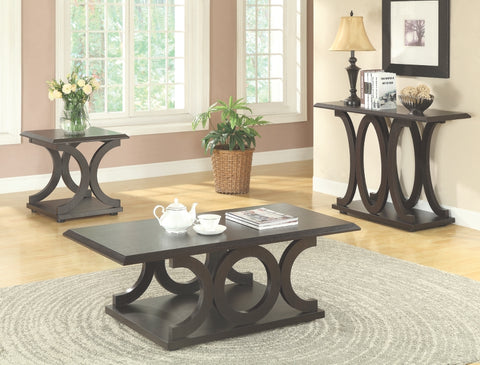 Racine Contemporary Coffee Table in Dark Espresso Finish