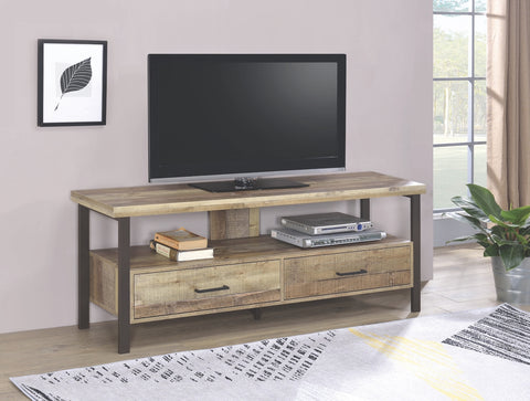 Weathered Pine TV Stand with Black Legs in 3 Sizes