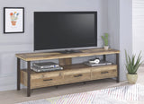 Weathered Pine TV Stand with Black Legs in 3 Sizes