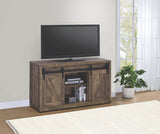 Rustic Oak TV Stand with Sliding Barn Doors in 2 Sizes