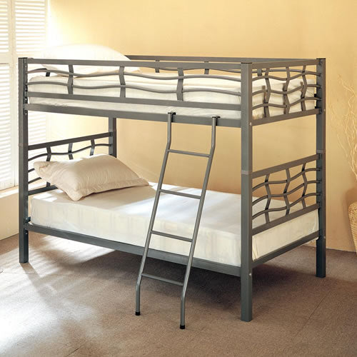 Twin Metal Bunk Bed with Ladder