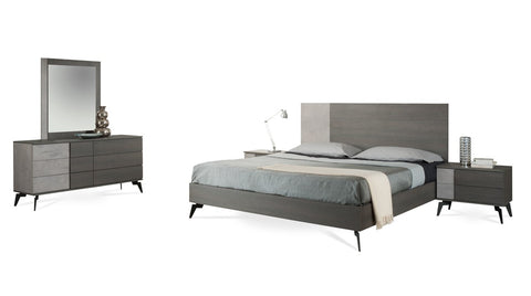 Paige Modern Concrete & Grey Platform Bedroom Collection