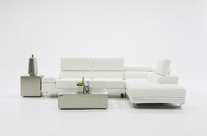 Mystie Modern White Eco Leather Sectional