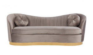 Rocio Velvet Sofa with Gold Stainless Steel Base
