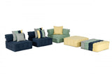 Modern Modular Multicolor Fabric Sectional