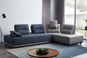 Glenda Modern Fabric Sectional in 3 Color Options